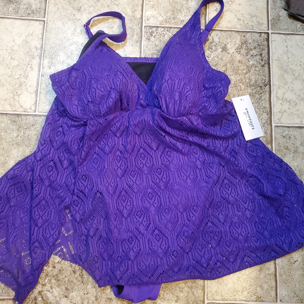 Swimsuits for All swimdress size 18, purple, nwt